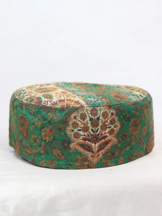 Nighat Green Kashmir Kani Cap