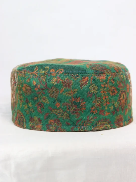 Striped Green Haji Nizam Kashmiri Kani Cap