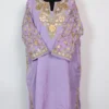 Hafeez Purple Loose Pheran in Velvet with Sleeve Jaal Aari Work