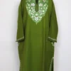 Nelam Cashmilon Wool Olive Pheran with Aari Embroidery