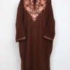 Brown Cashmilon Wool Phiran with Aari Embroidery
