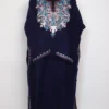 Dark Blue Rimsha Aari Embroidered Pheran in Cashmilon Wool