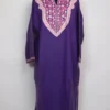 Sabeen Cashmilon Wool Purple Pheran with Aari Work