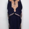 Navy Blue Cashmilon Wool Kashmiri Pheran with Aari Embroidery Rabiyah