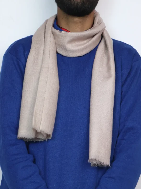 Grey Mens Chashme Bulbul Pure Pashmina Haseeb Muffler