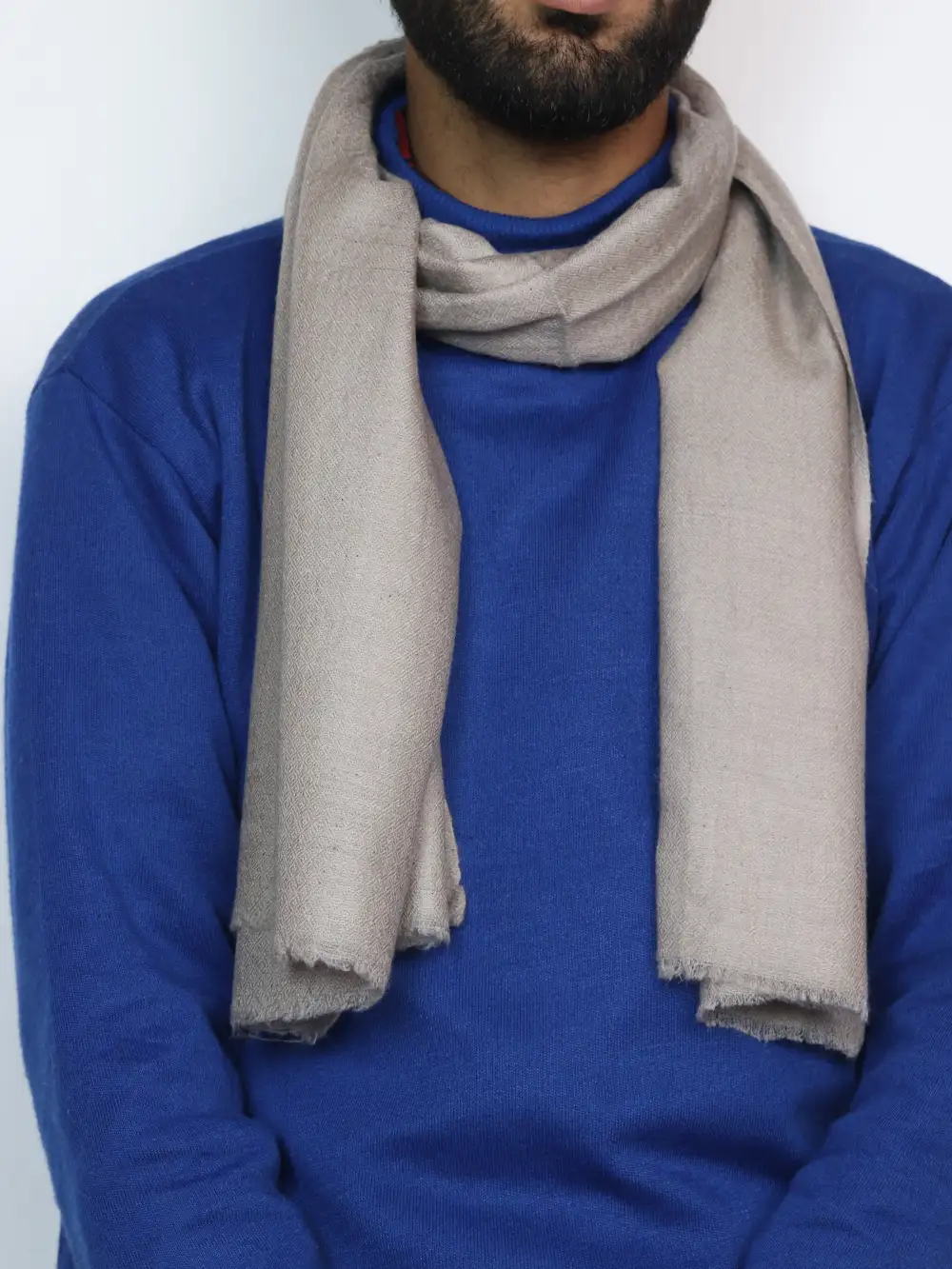 Chashme Bulbul Pure Pashmina Muffler for Men | Toosh Natural Shade