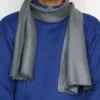 Dark Grey Chashme Bulbul Pure Pashmina Juneed Muffler for Men