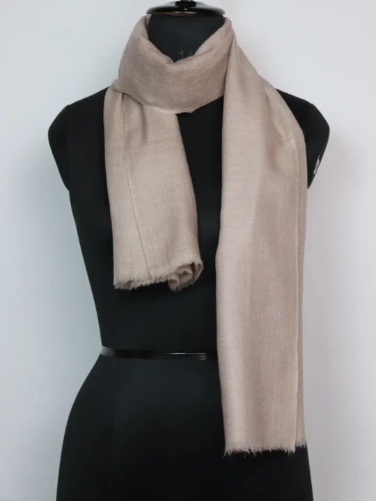 Grey Chashme Bulbul Pure Pashmina Gulmina Muffler for Ladies