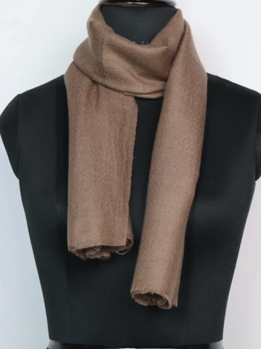 Chashme Bulbul Pure Pashmina Eshal Brown Muffler for Females