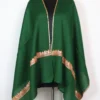 Kashmiri Womens Bottle Tilla Work Shawl in Pure Wool