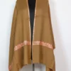 Kashmiri Bottle Tilla Work Brown Stole in Pure Wool for Ladies