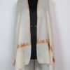 Kashmiri Bottle Tillawork White Stole in Pure Wool for Women