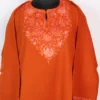 Bahaar Aari Work Rustic Orange Pheran in Raffal Wool