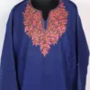 Blue Raffal Wool Paper Machie & Hand Sozni Work Mehreen Pheran