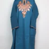 Pashnoor Raffal Wool Blue Pheran with Bottle Tilla Embroidery
