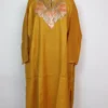 Raffal Wool Mustard Pashnoor Pheran with Bottle Tilla Embroidery