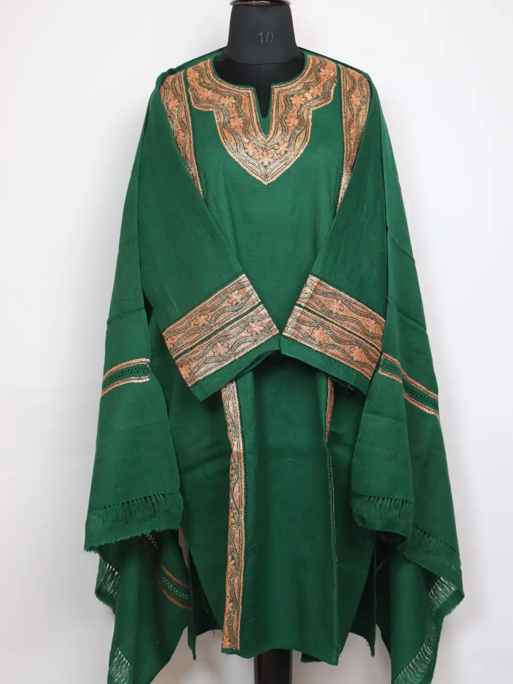 Dark Green Khoob Tilla Cutwork Pheran Set With Dupatta