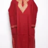 Maroon Raffal Marya Woolen Pheran with Hand Aari Work