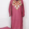 Reshi Pink Cotton Kurta Set with Aari Embroidery