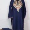 Hina Aari Work Cotton Nazneen Indigo Blue Kurta Set