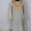 Pakeez Aari Embroidery Cotton Cream Kurta Set