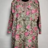 Georgette Mahnoor Pink Short Kurti with Front Back Aari Embroidery
