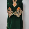 Velvet Short Nilofer Dark Green Kurti in Aari Embroidery