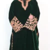 Farah Short Velvet Dark Green Kurti with Sleeve Aari Work