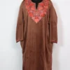 Aari Work Brown Pheran in Velvet