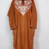 Zufaiz Brown Kashmiri Aari Work Loose Pheran in Velvet