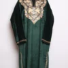 Velvet Aari Work Nazakat Pheran in Dark Green