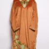 Brown Hafizah Pheran in Velvet Aari Embroidery