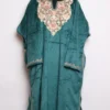 Husn Sea Green Velvet Pheran with Aari Work