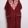 Zoon Boab Pink Pheran in Velvet with Aari Embroidery