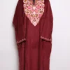 Velvet Aari Work Mahira Pheran in Maroon