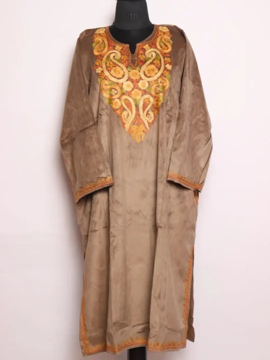 Grey Noor Pheran in Velvet - Aari Embroidery