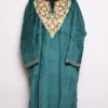 Velvet Aari Work Roshni Pheran in Sea Green