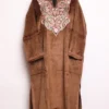 Suhaan Chocolate Brown Pheran in Velvet - Aari Embroidery