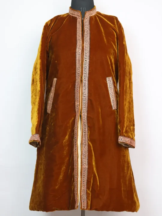 Velvet Brown Designer Coat with Bottle Tilla Work