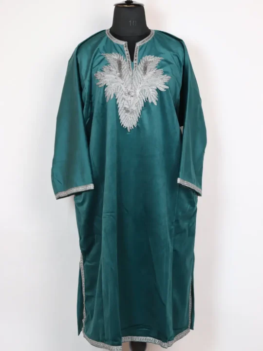 Sea Green Noorain Pheran in Velvet - Aari Work