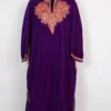 Shafaq Purple Pheran in Velvet with Aari Work