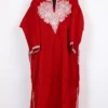 Red Pheran in Velvet with Shafaq Aari Work