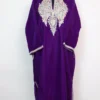 Velvet Purple Loose Shafaq Pheran with Bottle Tilla Embroidery