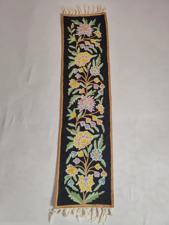 Wool Chain Stitch Embroidery Kashmiri Runner