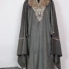 Dark Grey Valvet Nazakat Pheran Set in Zari Tilla Work