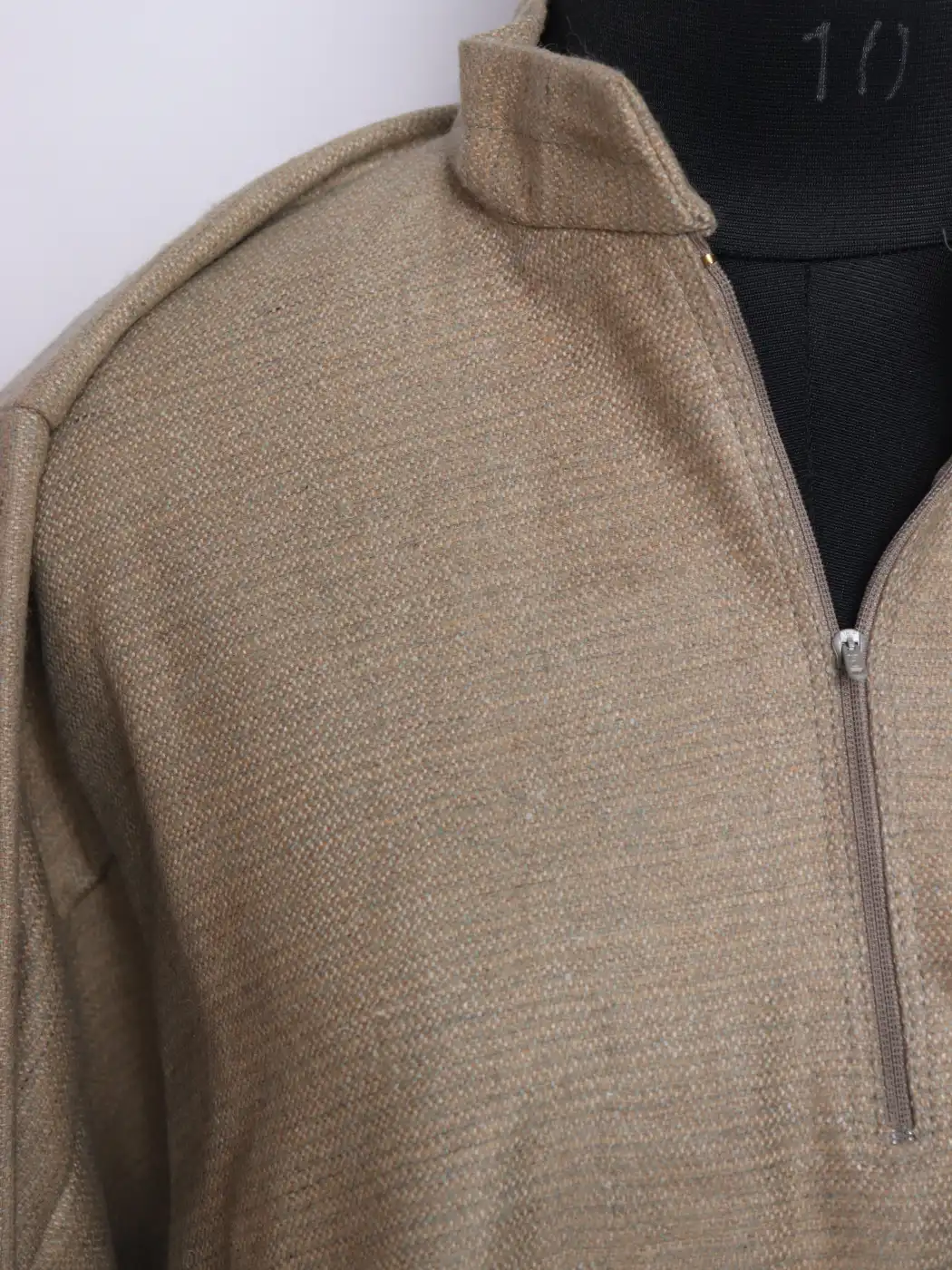 Beige Pheran for Men in Tweed Wool | Formal Feran for Gents - Image 3