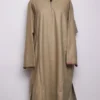 Beige Pheran for Men in Tweed Wool | Formal Feran for Gents