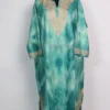 Blue Loose Pheran Tie and Dye with Zari work in Cashmilon Wool Asiya