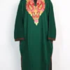 Dark Green Woolen Cashmilon Pheran Rahat with Aari Embroidery