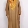 Jannat Beige Cashmilon Wool Pheran with Aari Embroidery